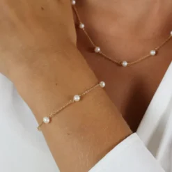 Aagaard - 8 karat guld armbånd med ferskvandsperler - 1601-g8-05