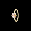Aagaard - Forgyldt ring med farvefuld blomst til børn - 1800-k-g04