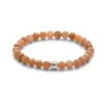 Alexander Lynggaard - Armbånd med fersken månesten, 6mm - c00530