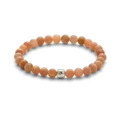 Alexander Lynggaard - Armbånd med fersken månesten, 6mm - c00530