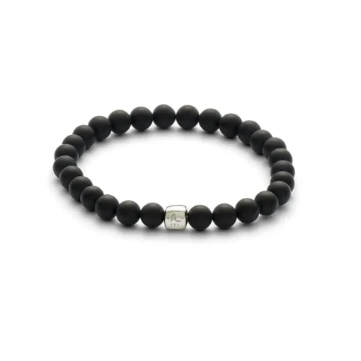 Alexander Lynggaard - Armbånd med matte sorte onyx sten , 6mm - c00050