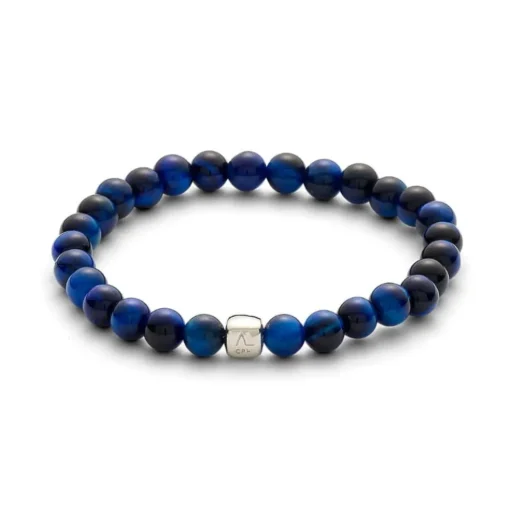 Alexander Lynggaard - Armbånd med blå tigerøje sten, 6mm - c00780