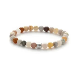 Alexander Lynggaard - Armbånd med bamboo leaf agater, 6mm - c00870