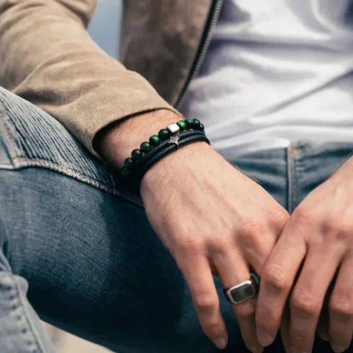 Alexander Lynggaard - Armbånd med grøn tigerøje, 8mm - c00360
