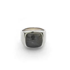 Alexander Lynggaard - Signet ring i sølv med Obsidian - h10080