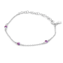 1585-1-118 - Armbånd i sølv med lilla ametyst