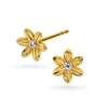 Arne Nordlie - 14kt guld øreringe med blomst og sten - 53447