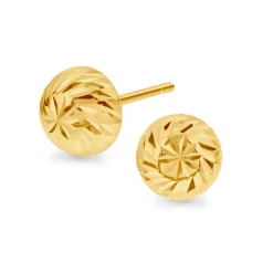 Arne Nordlie - 14kt øreringe med facet mønster 6mm - 53290
