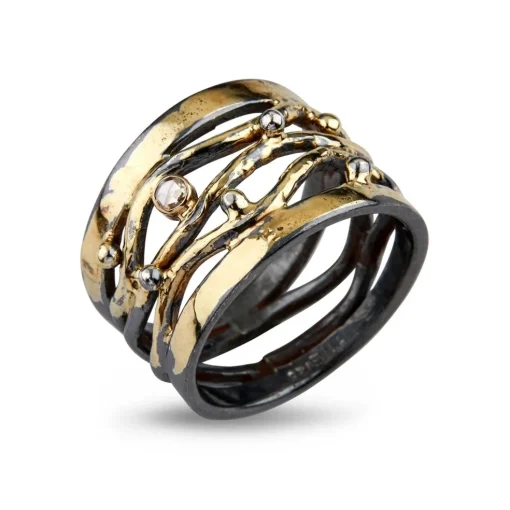 Benedict golden ring med diamant-50110270