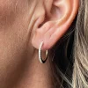 Blomster Jewellery - 14kt creoler med diamanter 17mm - blc17