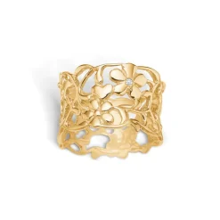Blossom - Forgyldt sølv ring med diamant - 23641040-34