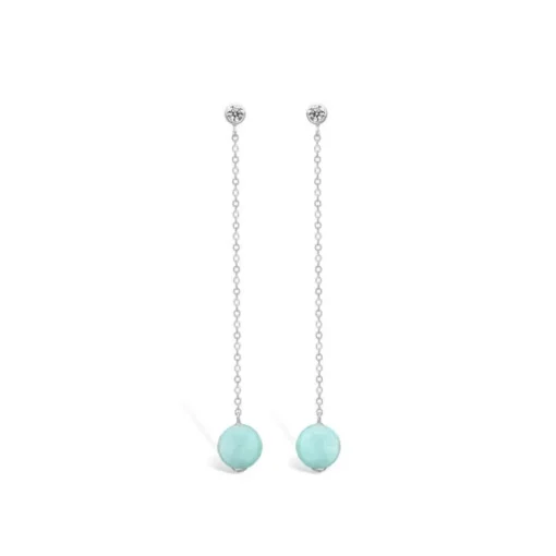 Blossom - Sølv øreringe med Amazonite sten - 21981597-53