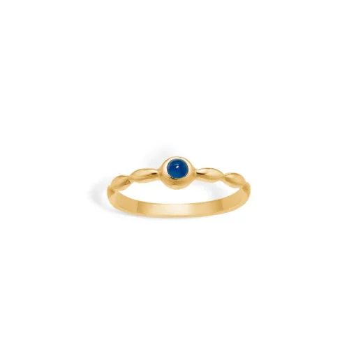 Blossom Copenhagen - 8 kt guld ring med blå safir - 09631610-72