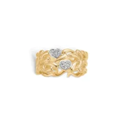 Blossom Copenhagen - 8 kt ring med hjerter og sten - 09621269