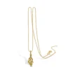 Blossom Copenhagen - Forgyldt sølv kæde med vedhæng med blade og sten - 23321682-45