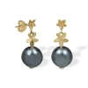 Blossom Copenhagen - Forrest guld øreringe med sort perle - 09981693-31