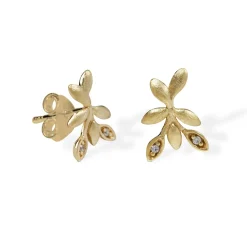 Blossom Copenhagen - Forrest 9 kt guld ørestikker med blomster og sten - 09921692