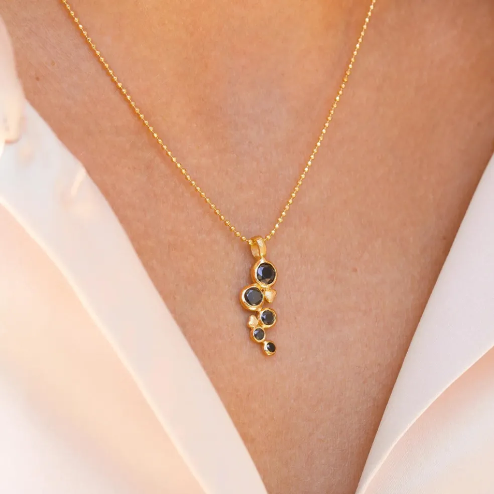 Blossom Copenhagen - Radiance Midnight forgyldt halskæde - 23321636-45