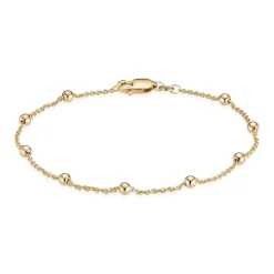 BNH - 8 karat guld rund anker Armbånd / Ankelkæde med kugler