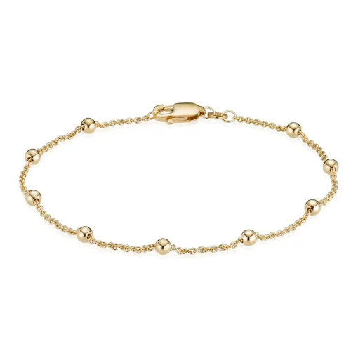 BNH - 8 karat guld rund anker Armbånd / Ankelkæde med kugler