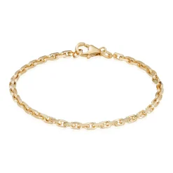BNH - Anker facet guld armbånd med karabin lås