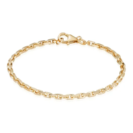 BNH - Anker facet guld armbånd med karabin lås