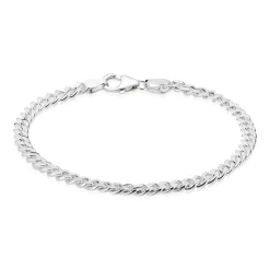 BNH - Panser facet sølv / forgyldt armbånd med karabin lås