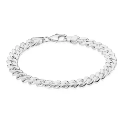 BNH - Panser facet sølv / forgyldt armbånd med karabin lås