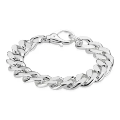 BNH - Panser facet sølv / forgyldt armbånd med karabin lås