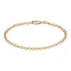BNH - Rund anker guld / hvidguld armbånd med karabin lås