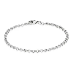 BNH - Rund anker guld / hvidguld armbånd med karabin lås