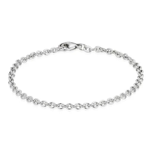 BNH - Rund anker guld / hvidguld armbånd med karabin lås