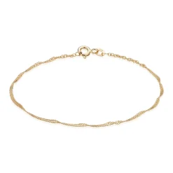 BNH - Singapore guld / hvidguld armbånd med fjederingslås
