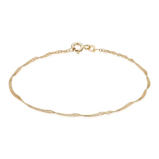 BNH - Singapore guld / hvidguld armbånd med fjederingslås