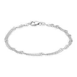 BNH - Singapore guld / hvidguld armbånd med karabin lås