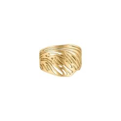 Bred forgyldt ring med mønster fra Blossom Cph.-23619015