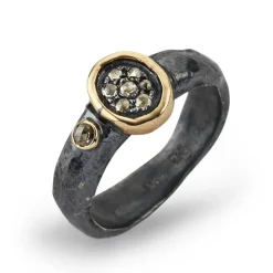 bronx ring med diamanter fra Bybirdie-50110127
