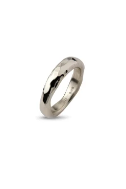 By Birdie - Hammered ring i sølv, smal - 50110291