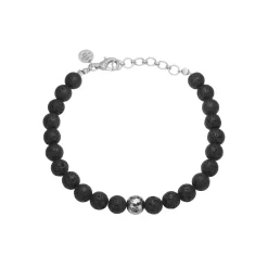 By Birdie - Herre armbånd med lava og sølv - 50301320f