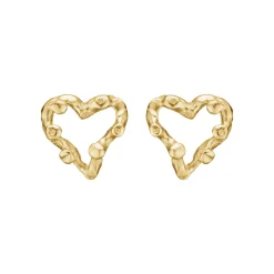 By Birdie - Zenith 14kt guld øreringe som hjerte - 50811542