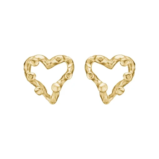 By Birdie - Zenith 14kt guld øreringe som hjerte - 50811542