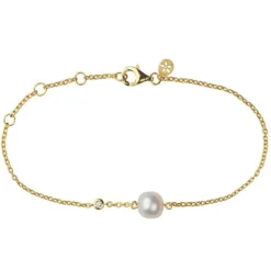 byBiehl - Coco armbånd i forgyldt med perle - 2-3301wp-gp
