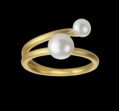 byBiehl - Coco ring i forgyldt sølv med perle - 5-3301WP-GP