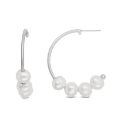 byBiehl - Emily hoops i sølv med perler, large - 4-4701wp-r