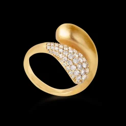 byBiehl - Forgyldt ocean flow duo ring med zirkonia sten - 5-4207a-gp