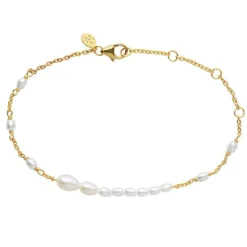 byBiehl - Guldbelagt Aura flow armbånd med ferskvandsperler - 2-3901wp-gp