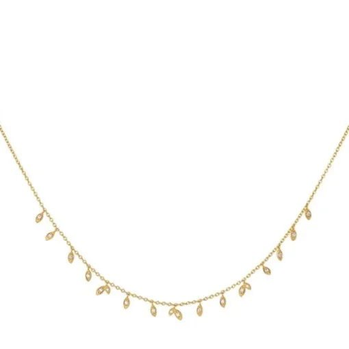 byBiehl - Jungle Vine Sparkle halskæde i guldbelagt sølv - 3-3106a-gp