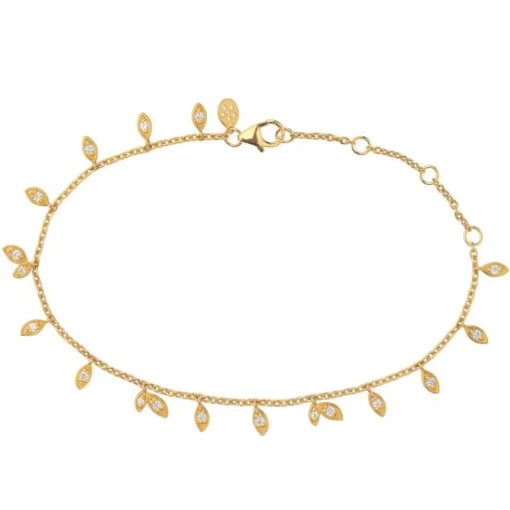 byBiehl - Jungle vine sparkle armbånd i guldbelagt sølv - 2-3106a-gp