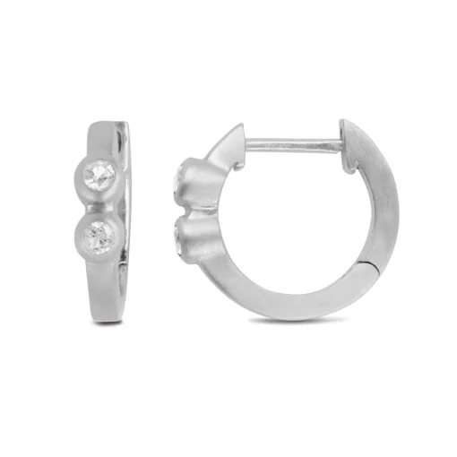 byBiehl - Lucy Hoops i sølv med sten - 4-039a-r