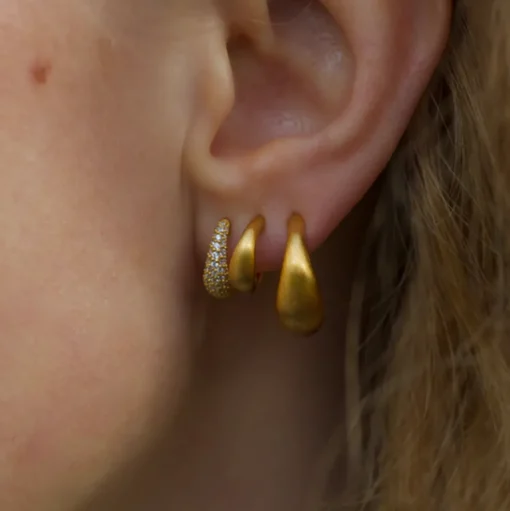 byBiehl - Ocean flow hoops i guldbelagt sølv, small - 4-4201-gp
